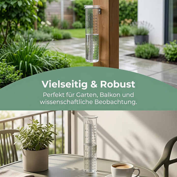 SHINEOFI Regenmessglas Ersatz 2 Stück Glaszylinder mit Skala für Garten und Wetterbeobachtung Ersatz