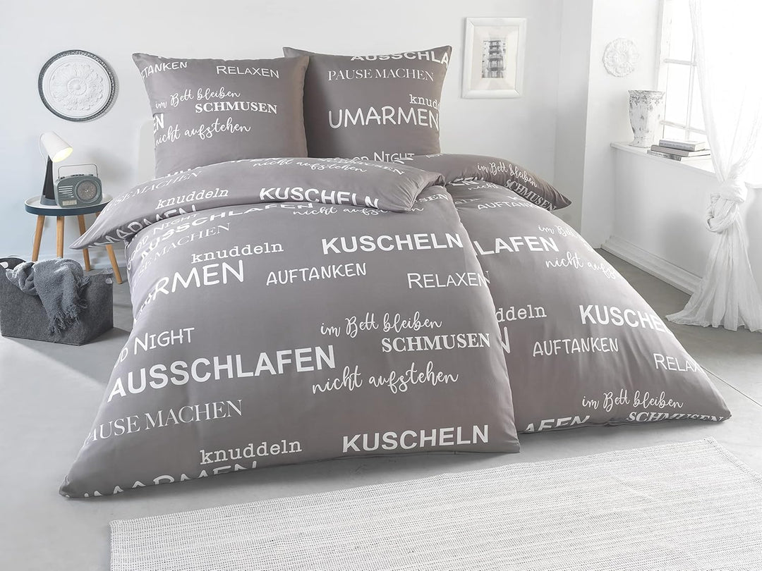 FELLANO 4 teilig Bettwäsche 135x200 | Bettwäsche Set mit je 2 Bettbezügen 135 x 200 & Kissenbezügen
