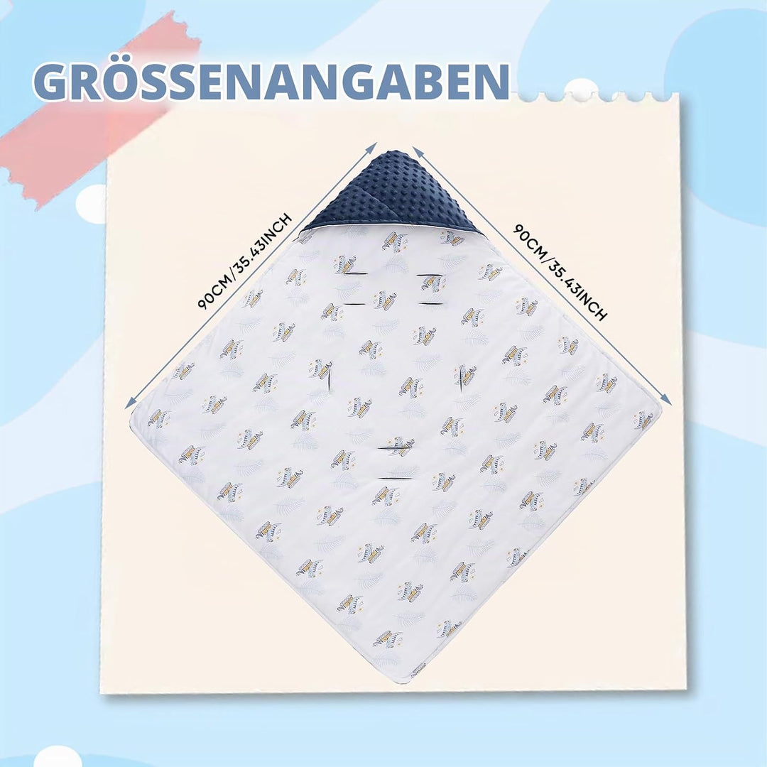 LAT Baby Einschlagdecke Babyschale - Decke Kinderwagen 90x90cm 100% Baumwolle Universal Babydecke Do