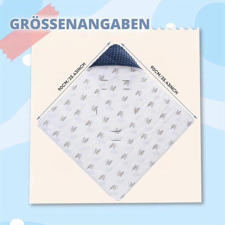 LAT Baby Einschlagdecke Babyschale - Decke Kinderwagen 90x90cm 100% Baumwolle Universal Babydecke Do
