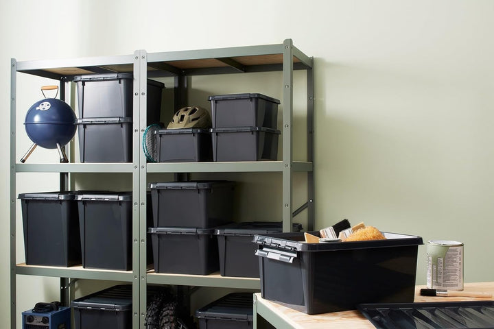 SmartStore - Recycled 31-6er Set Aufbewahrungsboxen - 100% recycelter Kunststoff - grau - 50x39x26cm