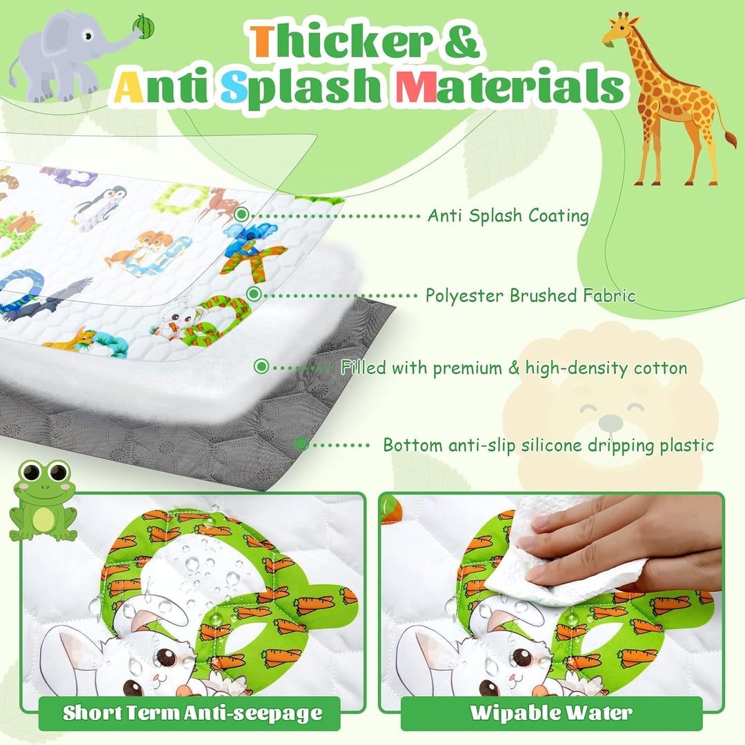 Krabbelteppich für Baby, Rutschfeste Baby Spielmatte Schadstofffrei 127x127cm, Baumwolle Tier Krabbe