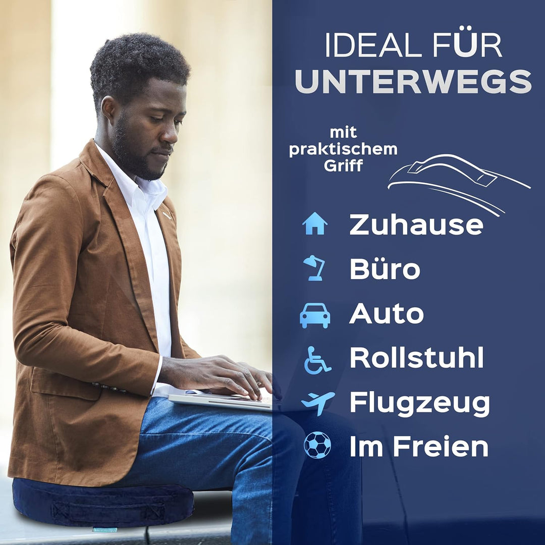 bonmedico Sitzkissen orthopädisch - Memory Foam Gel Steissbeinkissen - Ergonomisches Sitzkissen für