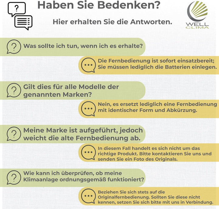 Wellclima® Ersatzfernbedienung für ZH/JT-01 und ZH/JT-03 – Nur kompatibel mit identischen Modellen v