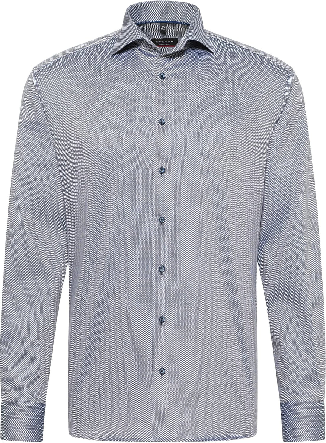 ETERNA Modern Fit Hemd Langarm New Kent Kragen Muster rot 48 Mittelblau, 48 Mittelblau