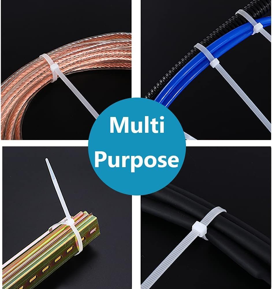 Oksdown 760mm × 7,6mm Breit 100 Stück Stark Kabelbinder mit 55 kg Zugfestigkeit weiss UV-Beständig G