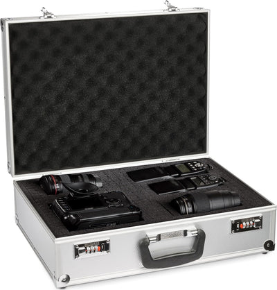 BRUBAKER universal Transportkoffer aus Aluminium - Fotokoffer mit Schaumstoff für Kameras, Equipment