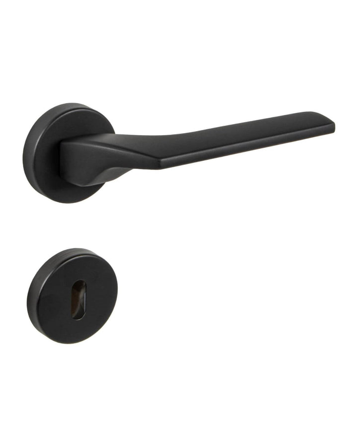 Gedotec Drückergarnitur aus Edelstahl | BB - Buntbart | Türklinke Schwarz matt | Made in ITALY | Tür