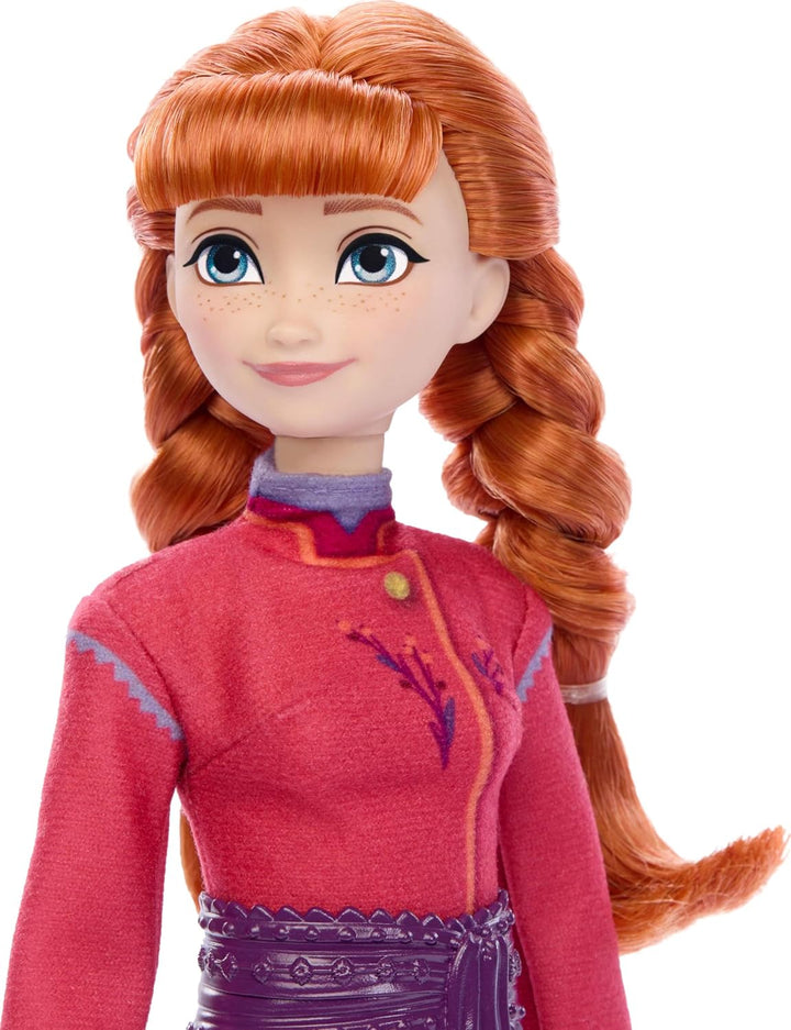 Mattel Disney Die Eiskönigin Anna-Modepuppe und Wolfsjunges-Figur mit 4 Zubehörteilen, einschliessli