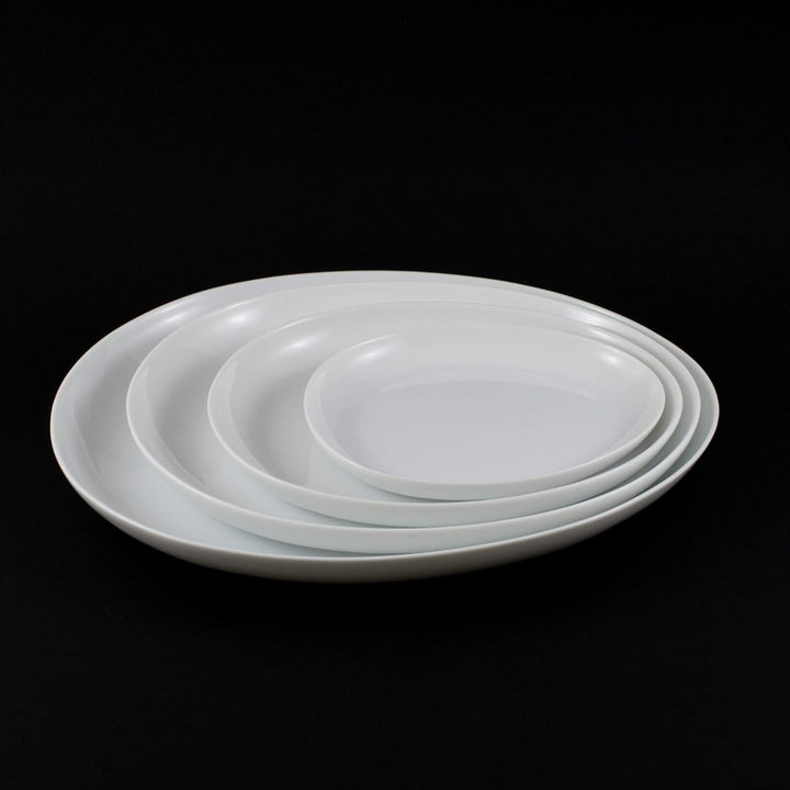 Japanischer Teller Serie Yuuki 21 cm feinstes weisses Porzellan edle Transparenz 21,8 x 17,8 x 2,4 c