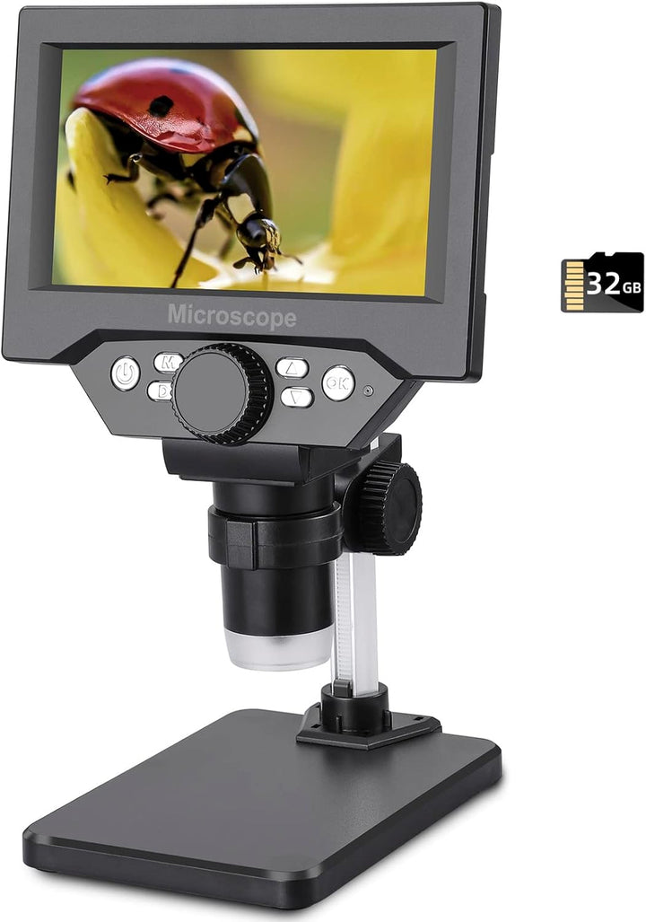 LCD Digital USB Mikroskop, Koolertron 5,5 Zoll 1080P 8 Megapixel 1000X HD Vergrösserung Zoom Drahtlo