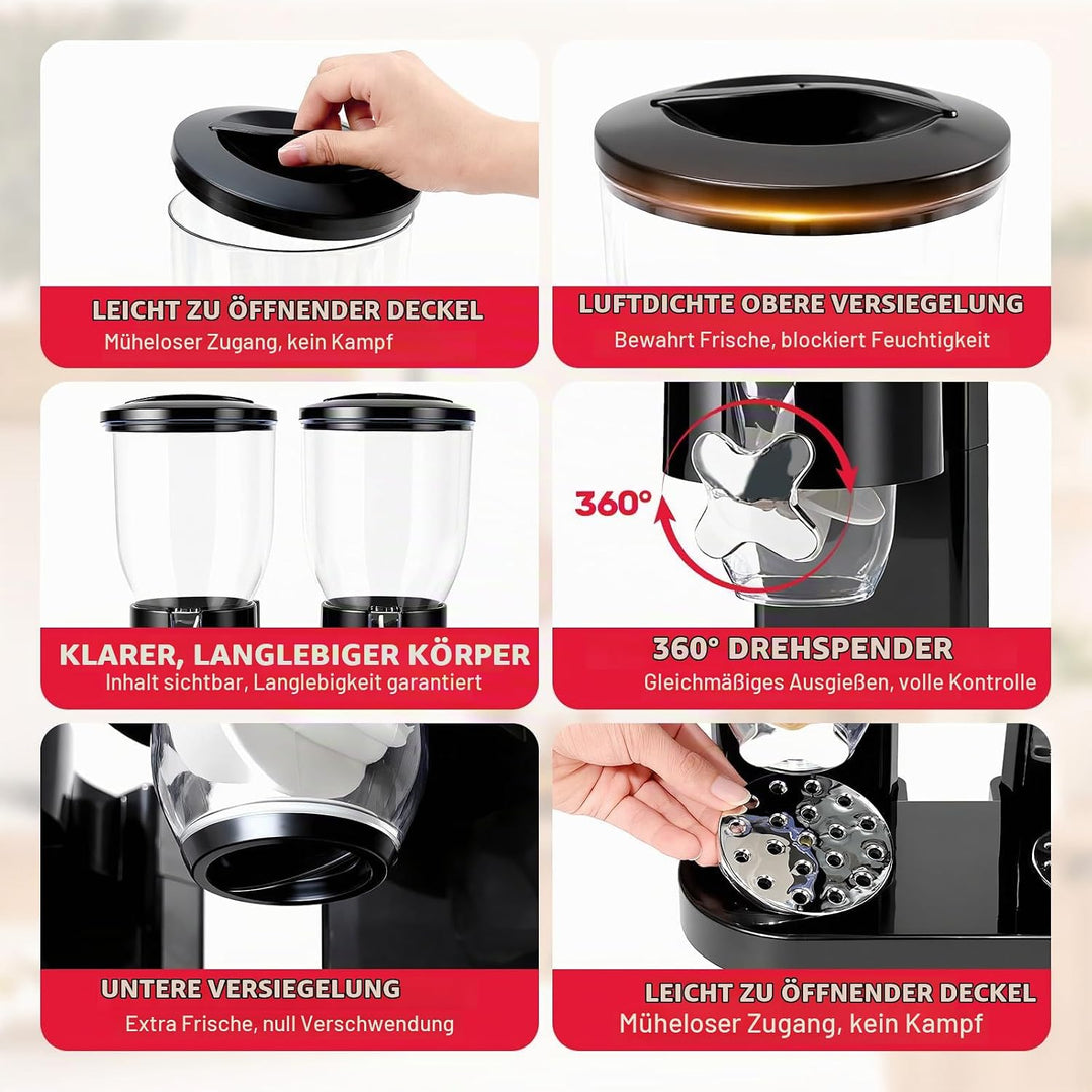 Sinceroduct Cereal Dispenser 2L 2er Pack, Luftdichter Müslispender für die Organisation des Küchenvo