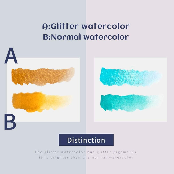 Paul Rubens 48 Aquarellfarben, Perlglanzfarben Solid Wasserfarben Zeichnung Kleine Pfanne mit Metall