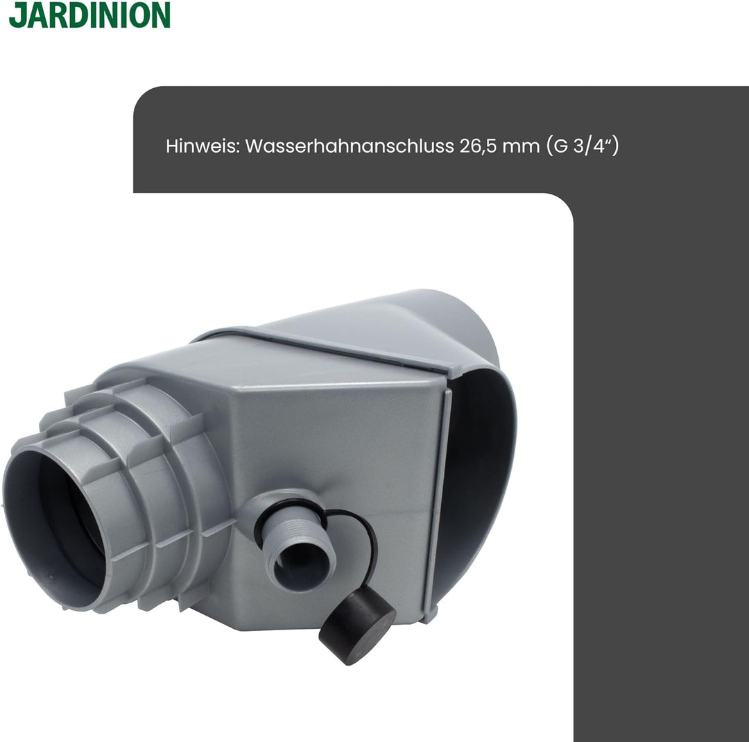 Jardinion Regenwasserfilter, Fallrohr Laubabscheider Silber 30,5 x 12 x 17,5 cm Regenwassersammler f