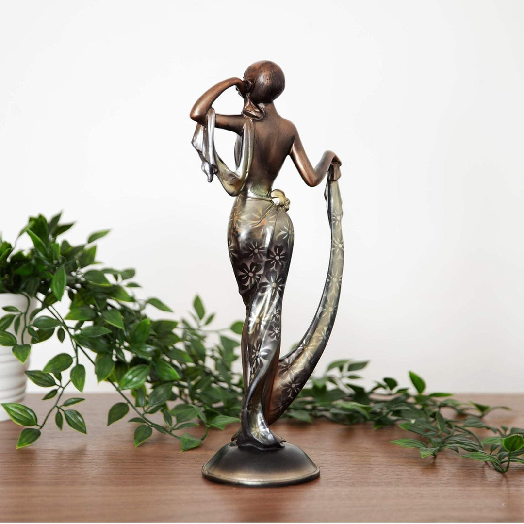 Widdop Dekofigur, Silhouette Collection - Stehende Dame auf Sockel, bronziert