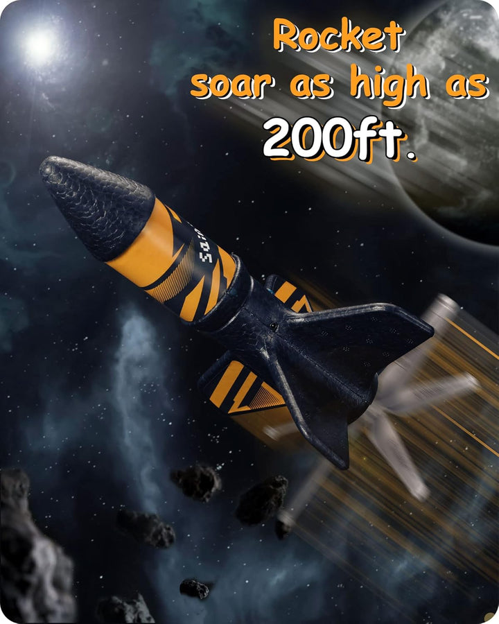 SainSmart Jr. Rakete Spielzeug – Motorisierte Rakete mit Fallschirm, Start bis zu 61 Meter, Outdoor-