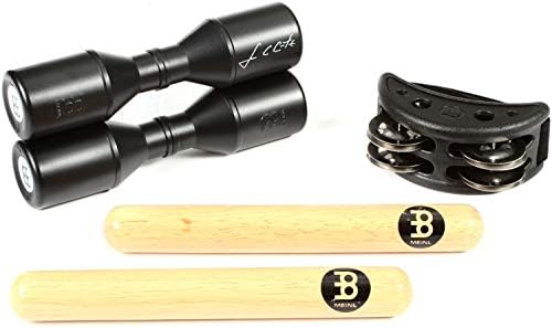 Meinl Percussion PP-1 3-teilig Starter Pack inkl. kompakte CFJS2S-BK Fusstambourine, SH4BK Luis Cont