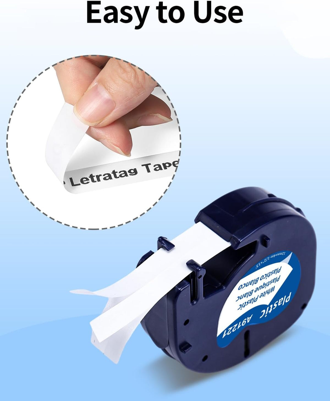 Aken Kompatibel mit Dymo Letratag Plastic 12mm x 4m Kompatibel mit Dymo LetraTag LT-100H LT-110T LT-