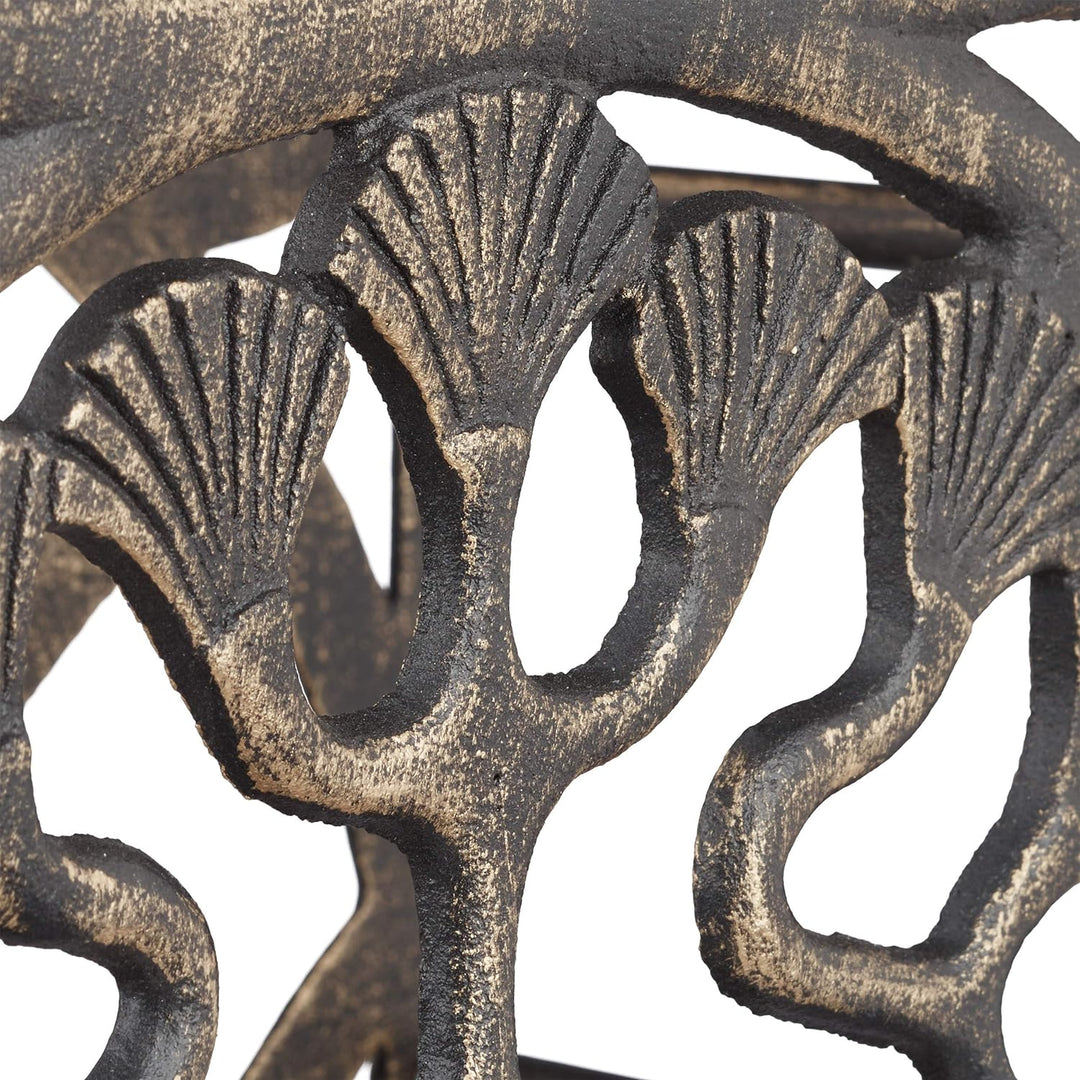 Relaxdays Schirmständer, rechteckig, mit Auffangschale, Gusseisen, Vintage Regenschirmhalter, 48,5x3