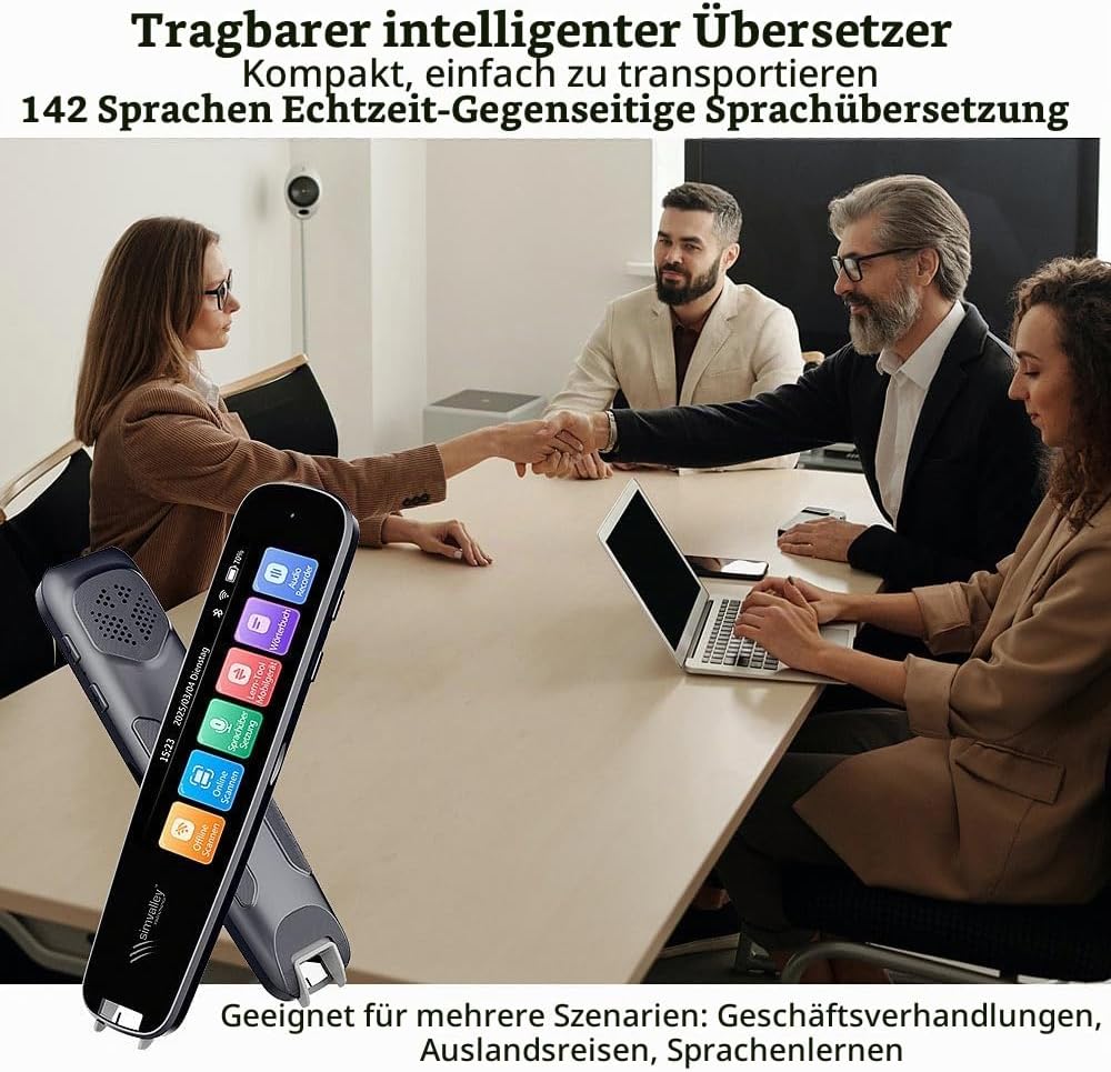 simvalley MOBILE Übersetzerstift: Übersetzer-Stift, 142 Online-Sprachen, Scan-Funktion, Touch-Displa