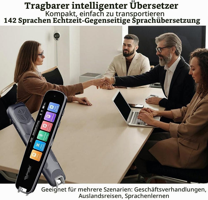 simvalley MOBILE Übersetzerstift: Übersetzer-Stift, 142 Online-Sprachen, Scan-Funktion, Touch-Displa