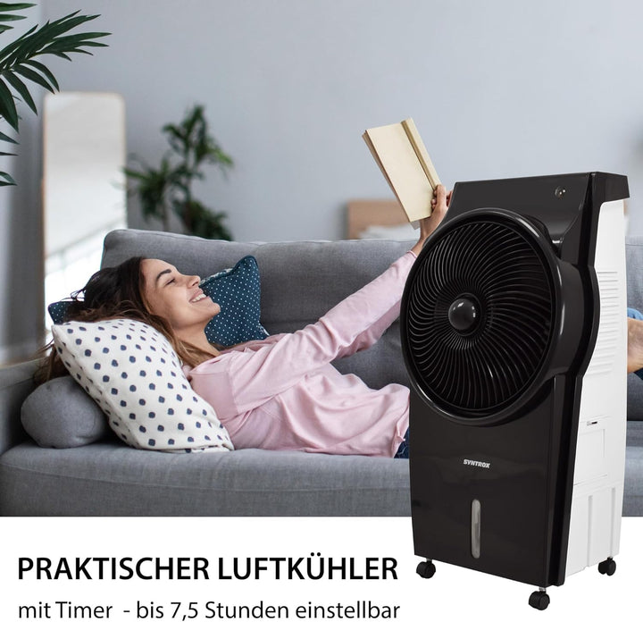 Syntrox Germany 4 in 1 Luftkühler Luftbefeuchter Lufterfrischer und Ventilator AC-95W-B 8L Blowy Rem
