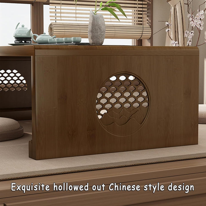 Chinesischer Tee-Bodentisch aus Bambus,japanischer faltbarer Couchtisch,Altartisch Meditation,niedri