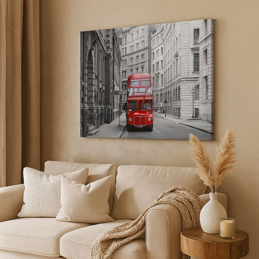 Bilder auf Leinwand 100x70cm Leinwandbild Bus england urlaub london Gross Wanddeko Bild Schlafzimmer