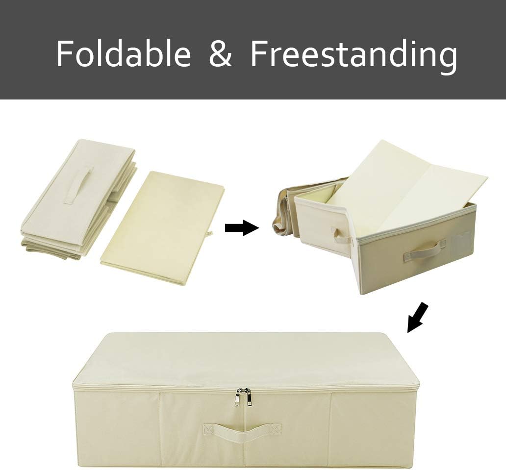 iwill CREATE PRO IKEA Style Fabric Folding Under Bed Aufbewahrungsbox Organizer mit Deckel, zusammen