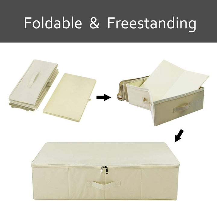 iwill CREATE PRO IKEA Style Fabric Folding Under Bed Aufbewahrungsbox Organizer mit Deckel, zusammen
