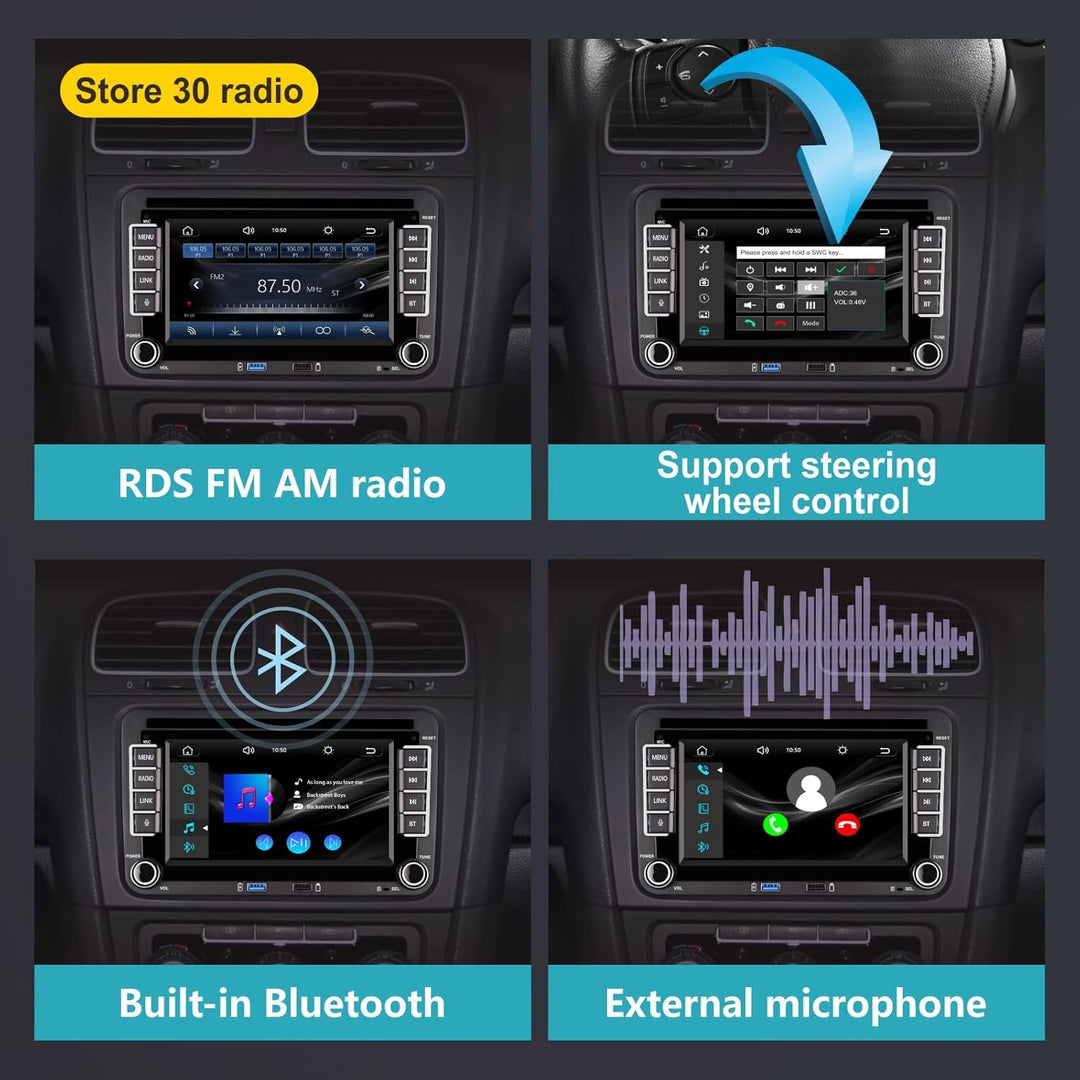 Autoradio für VW Polo Golf 5 6 Passat Tiguan mit Linux System IPS Display,Integriertes Wireless CarP