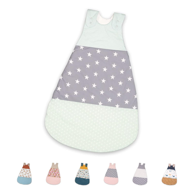 ULLENBOOM Sommerschlafsack Baby Mint Grau (Made in EU) - Aus OEKO-TEX Materialien - 0,5 TOG, Schlafs