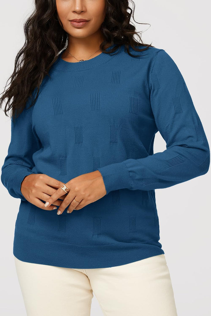 Arach&Cloz Pullover Damen Kurzarm/Langarm Elegant Frühling Sommer Strickpullover Rundhals Pulli Swea
