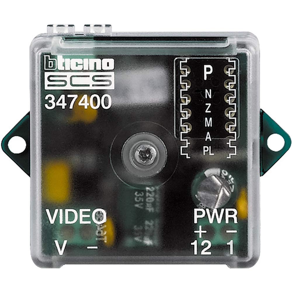 BTICINO, Einbau-Kamera-Interface Koax/2-Draht für externe Kamera der Video-Türsprechanlagen , 347400