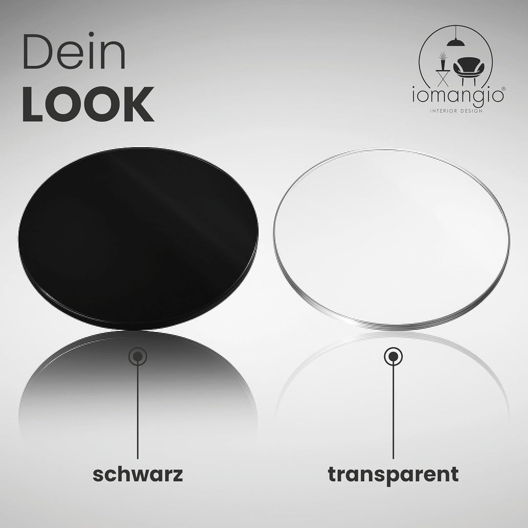 Glasplatte Rund Ø 40 cm | Schwarze Tischplatte aus gehärtetem ESG-Sicherheitsglas | 8 mm dick – Idea