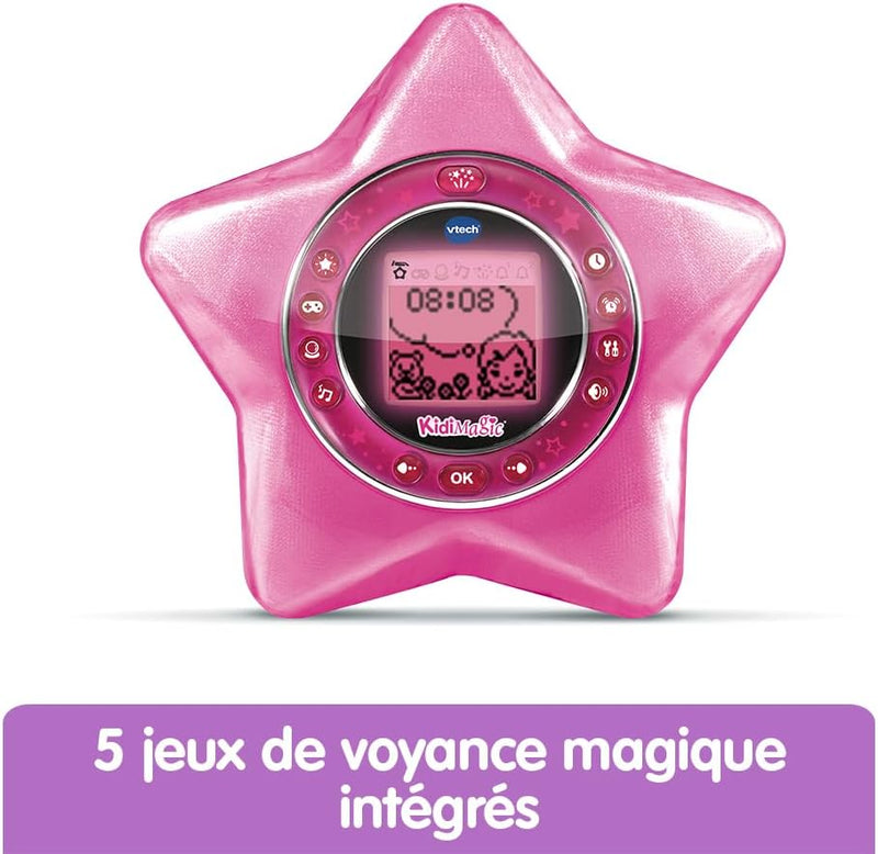 VTech - KidiMagic StarLight Rose — Interaktiver Kinderwecker, Radiowecker mit Lautsprecher und animi