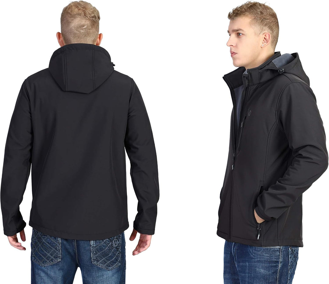 33,000ft Softshelljacke für Herren Wasserdicht Winterjacke Winddicht Warme Fleece Gefüttert Windbrea