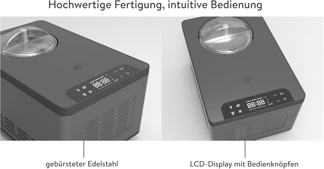 SPRINGLANE Eismaschine & Joghurtbereiter Elisa 2,0 L, selbstkühlendem Kompressor 220 W inkl. Aufbewa