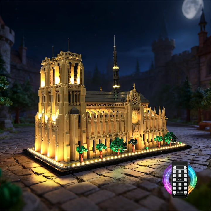 Premium LED-Lichtkit kompatibel mit LEGO 21061 Notre-Dame de Paris – Warme Beleuchtung für das Archi