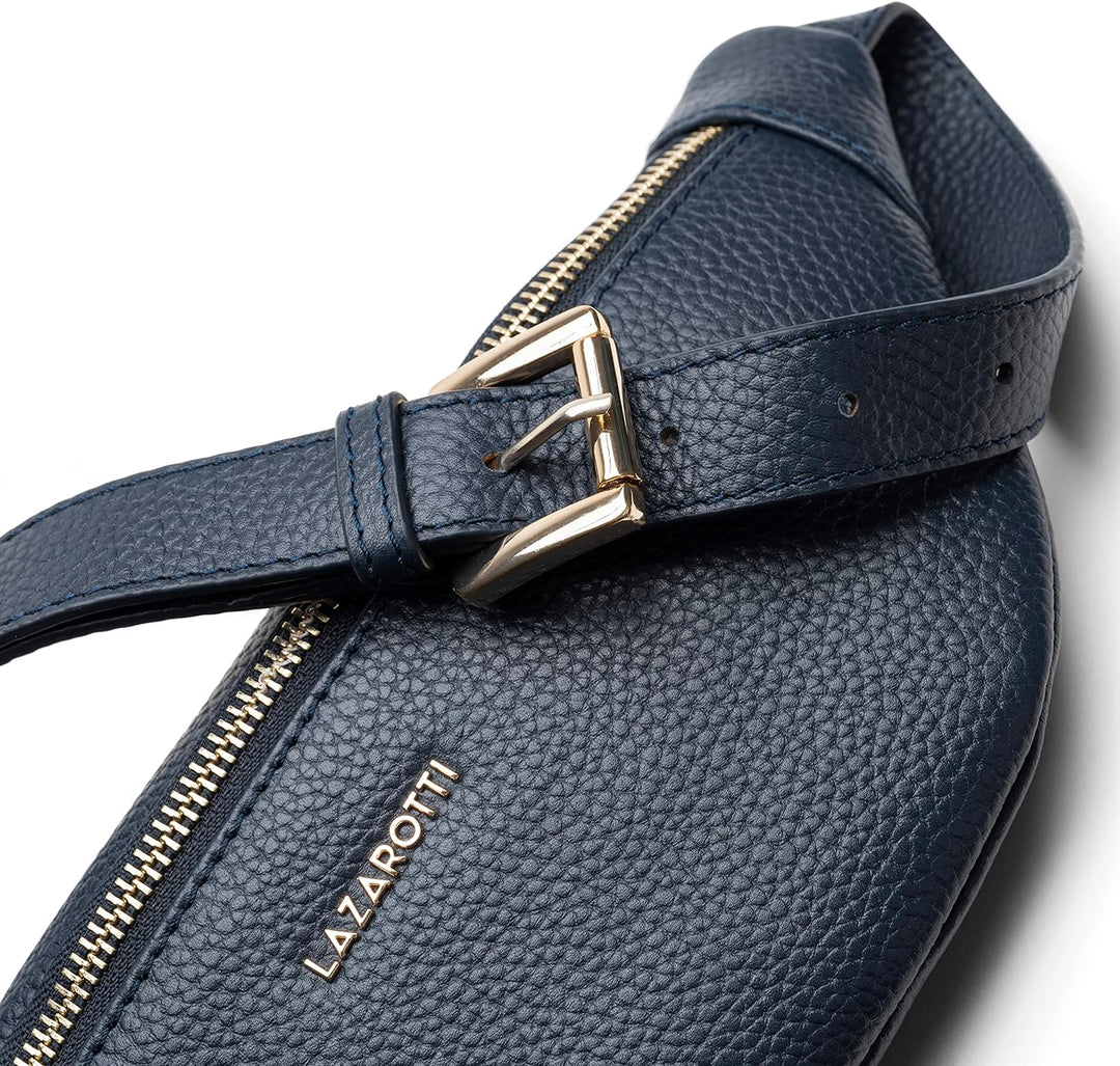 Lazarotti Bologna Leder Gürteltasche Damen | längenverstellbarer Tragegurt | grosse Bauchtasche 31 c