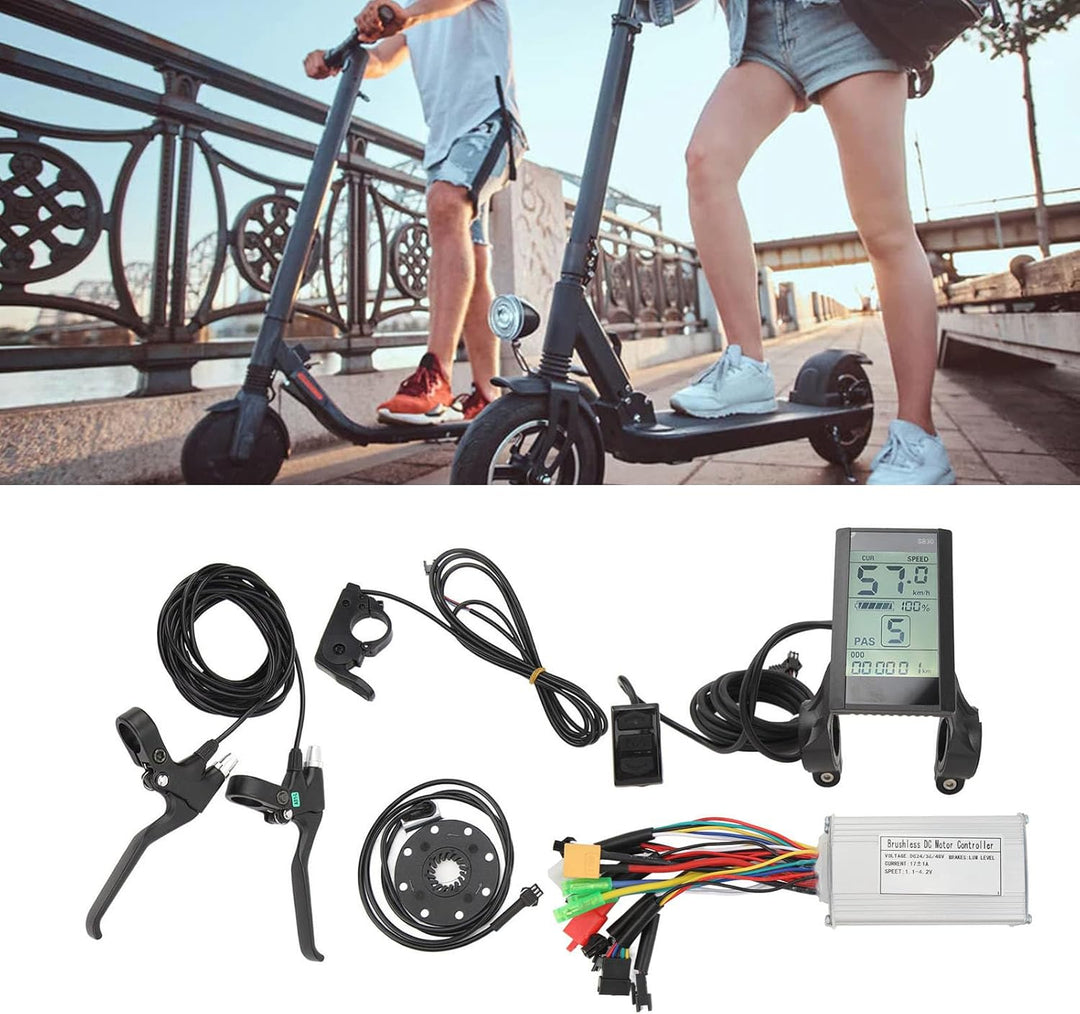 BuyWeek E-Bike Brushless Motor Controller Kit, DC 24V 36V 48V 250W-350W 17A 3 Modus Sinuswellen Regl