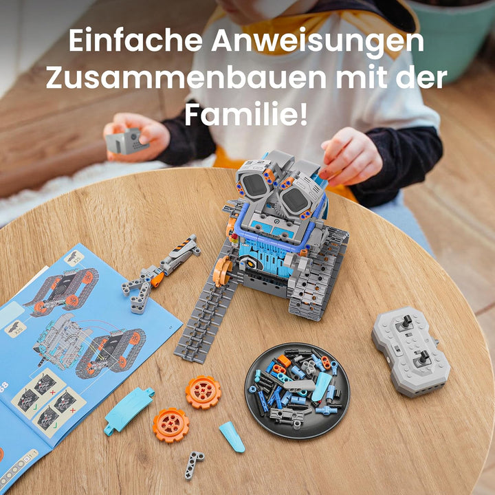 Sillbird 5-in-1-Technik Roboter Kinder für Jungen, Programmierbares Bauspielzeug mit App-Fernsteueru
