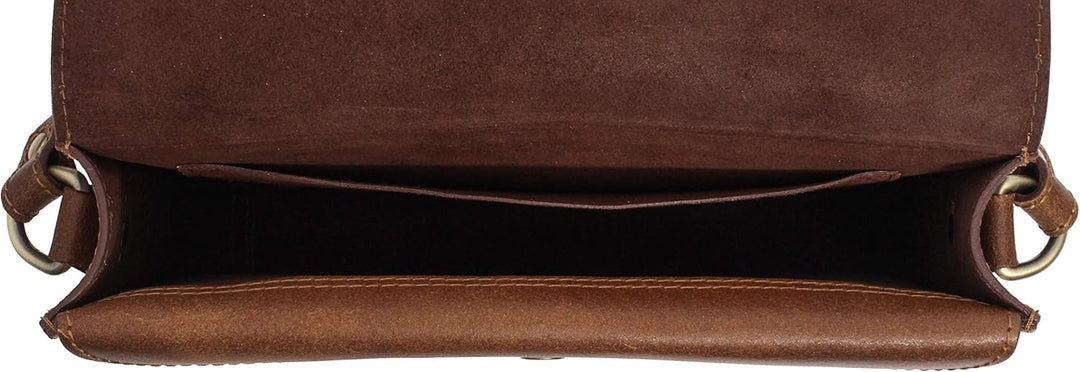 Gusti Handtasche Leder - Zoey Damen Umhängetasche Ledertasche Leder Braun, Braun
