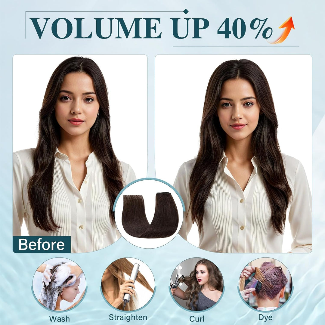 Elailite Clip in Extensions Echthaar, 5 Pcs Remy Haarverlängerung mit 12 Clips, 60cm-75g Glattes Haa