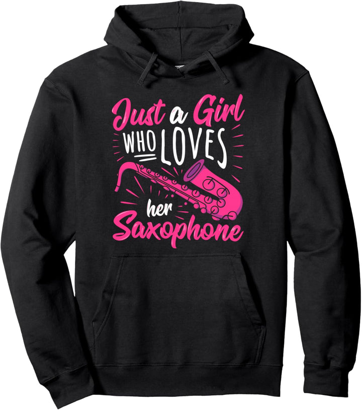 Saxophonist Saxofon-Spieler I Nur Ein Mädchen Mit Saxophon Pullover Hoodie
