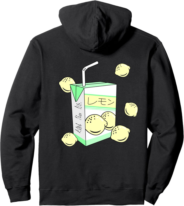 Japanese Lemon Juice Box 90s Aesthetic Pastel Otaku Anime Pullover Hoodie