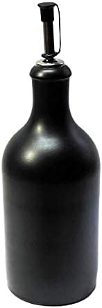 2 x Ölflasche Ölspender 500 ml Keramik schwarz mit Ausgiesser Made in Germany