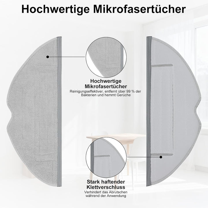 19 Stück Zubehör für Roborock S8/ S8+/ S8 Pro Ultra Saugroboter mit 2 Hauptbürste, 6 Wischtücher, 6