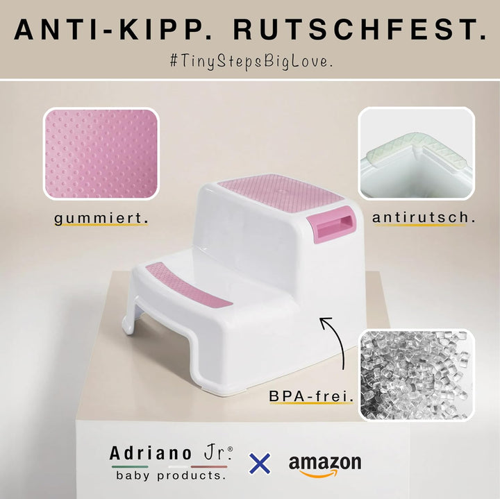 AP® Trittstufe I Tritthocker Kinder Kunststoff I Erwachsene & Kinder I Kinderhocker zweistufig I Kin
