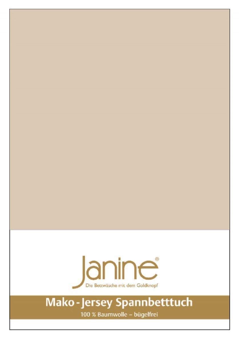 Janine Spannbetttuch 5007 Mako Jersey 140/200 bis 160/200 cm Sand Fb. 29 140/200 cm - 160/200 cm San